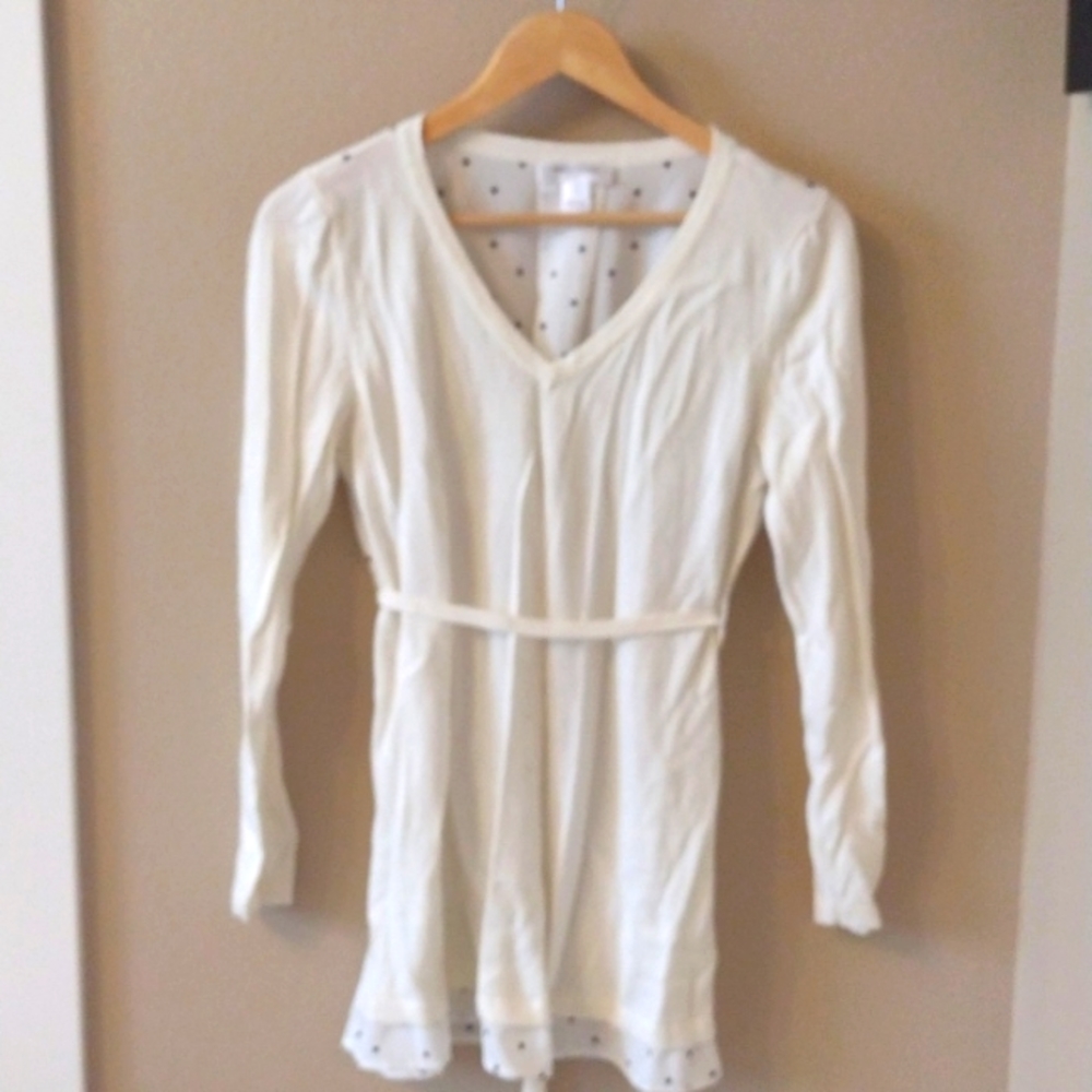 Motherhood maternity sweater top with light polka dot back